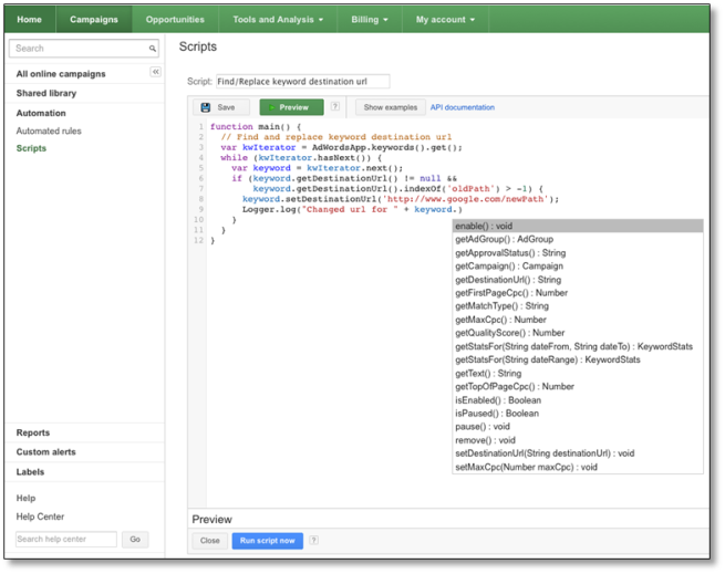AdWords Scripts