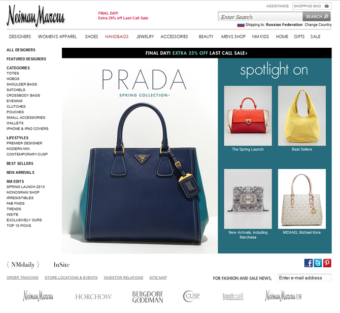 Neiman Marcus использует генератор целевых страниц для роста поискового трафика